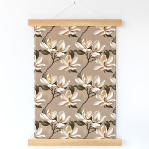 Seamless Pattern - Magnolia Pattern 3 on Beige Background product image (12)