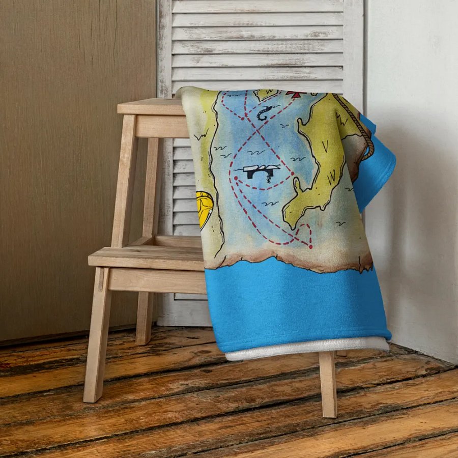 Pirate map beach towel product image (4)