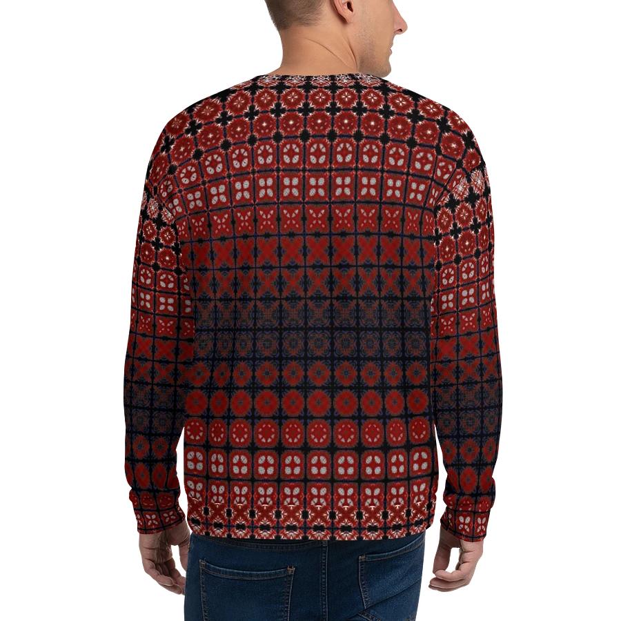 Abstract Red Squares Unisex All Over Print Sweatshirt product image (2)