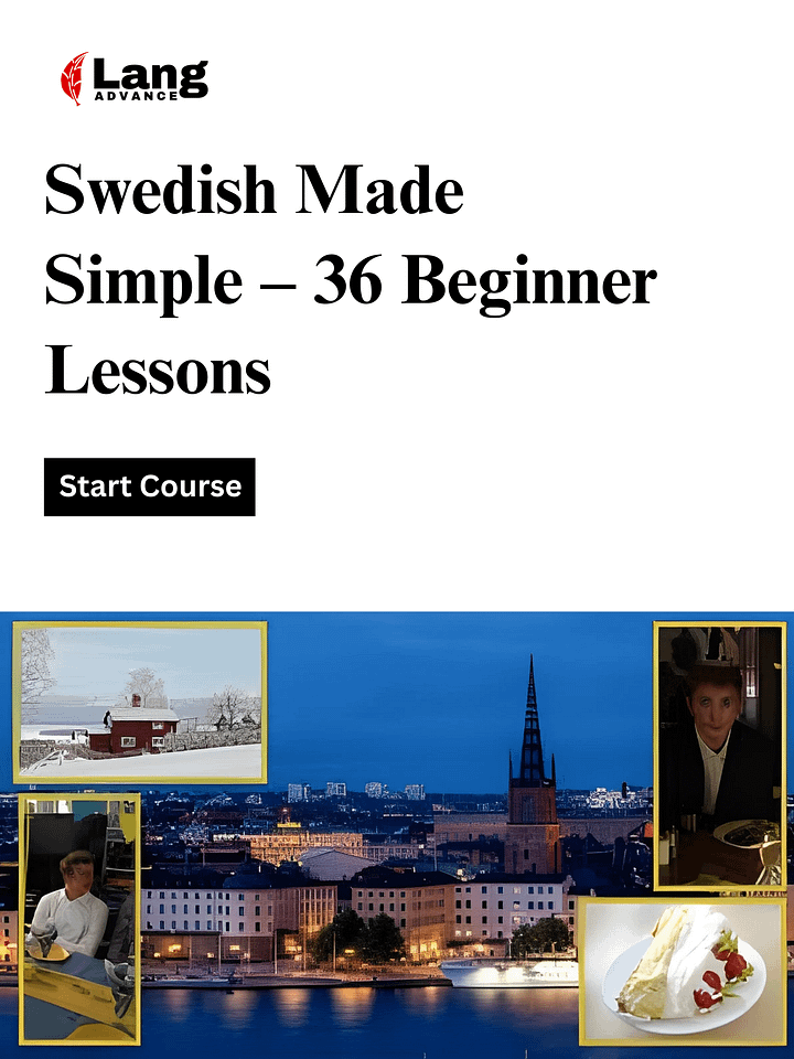Learn Swedish for beginners! 36 lessons from native Swedish! product image (1)