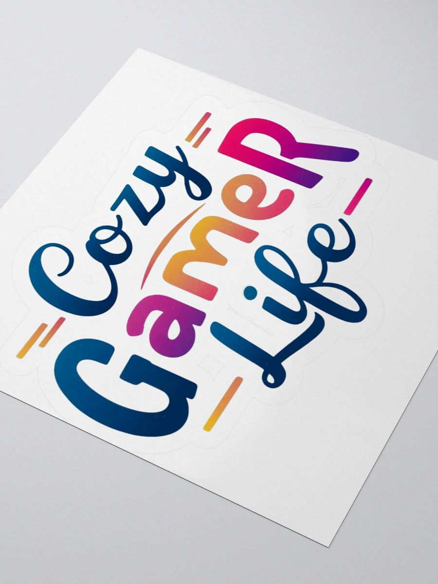 Cozy Gamer Life Vivid Text Only Sticker product image (3)