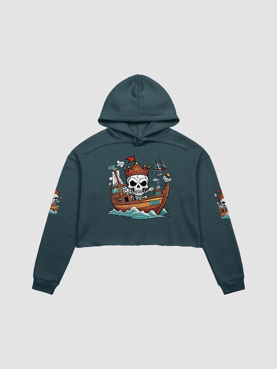 Ruler of the Waves Skeleton Crop Hoodie product image (27)