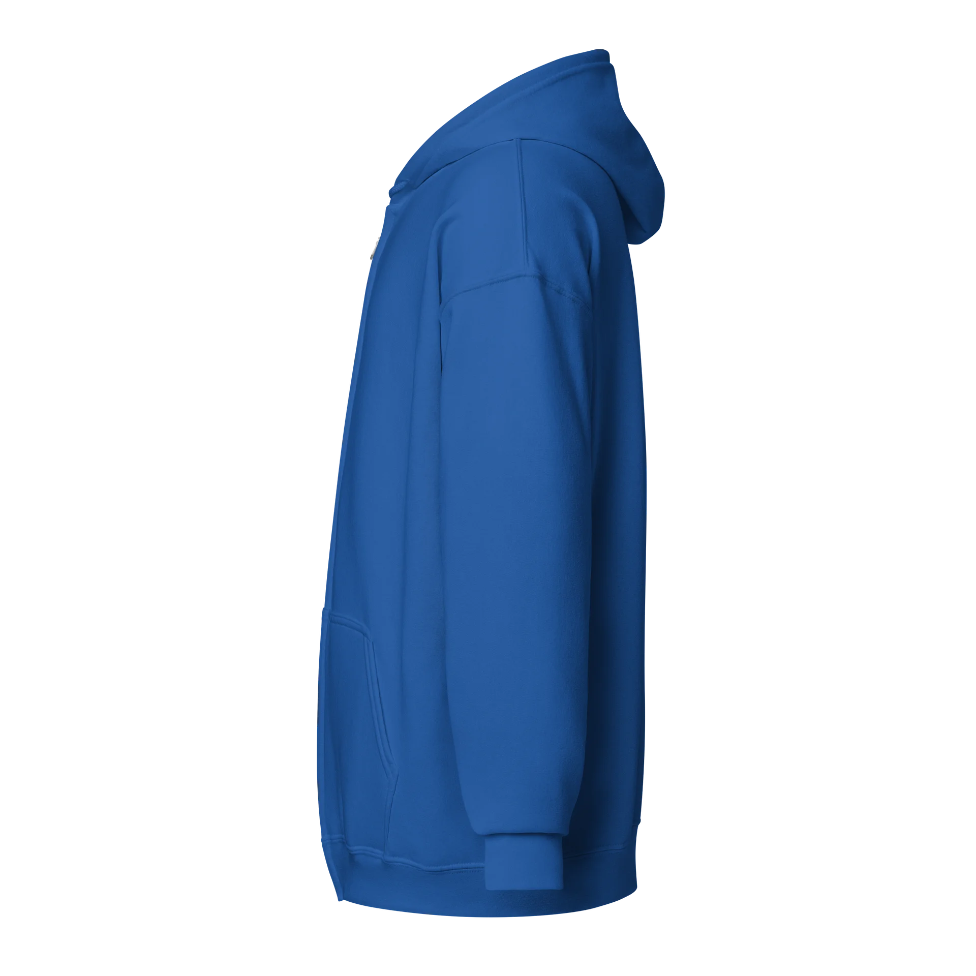 Lucky Pineapple® Royal Blue Plush Fleece Minimalist Sleeve Unisex Zip Hoodie product image (4)
