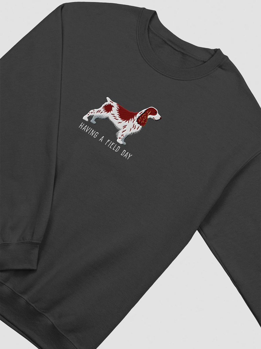 Having a Field Day Sweatshirt (Embroidered) of a Field Spaniel(Liver & White) product image (17)