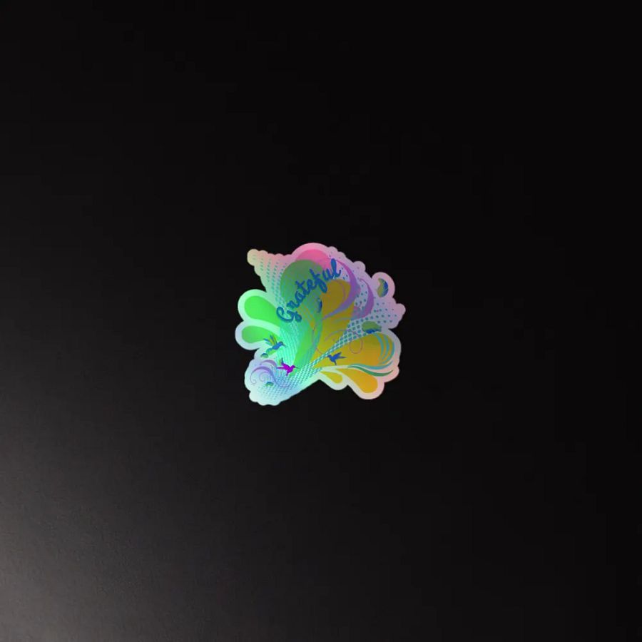 Sticker grateful water droplets design with hummingbirds product image (4)