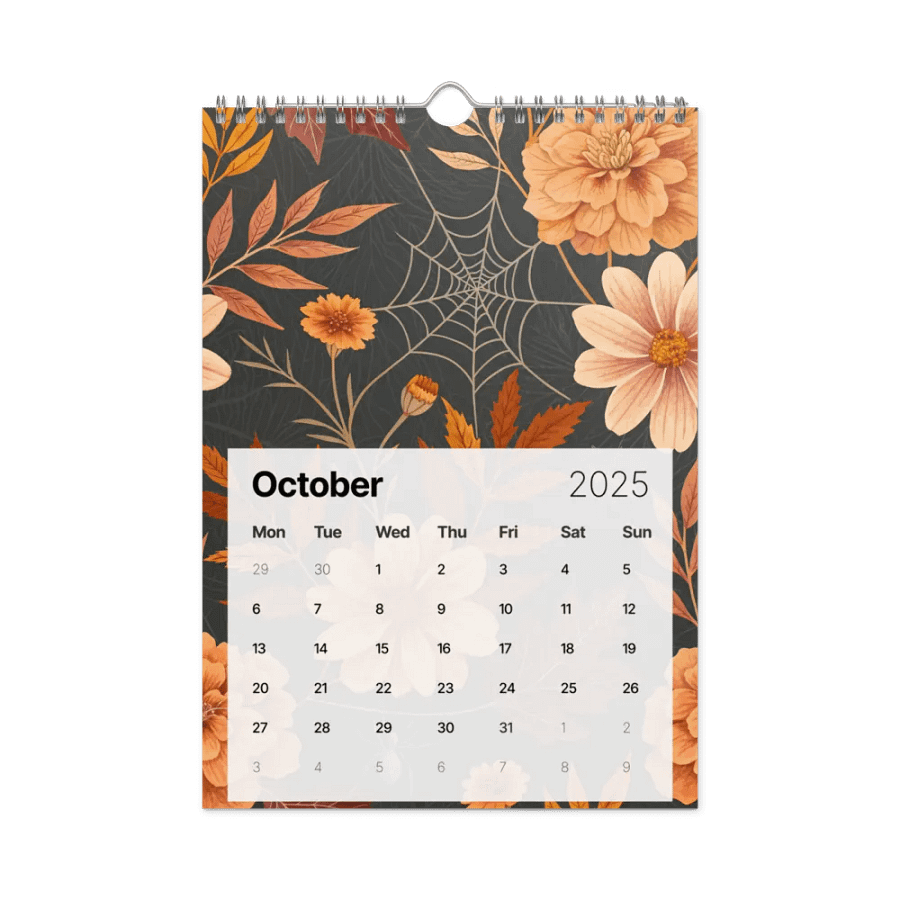 SEAMLESS FLORAL PATTERN WALL CALENDAR 2025 product image (12)