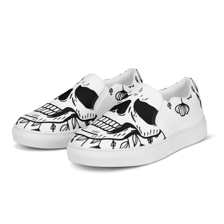 Womans Skull Comfort Canvas Slip-Ons product image (3)