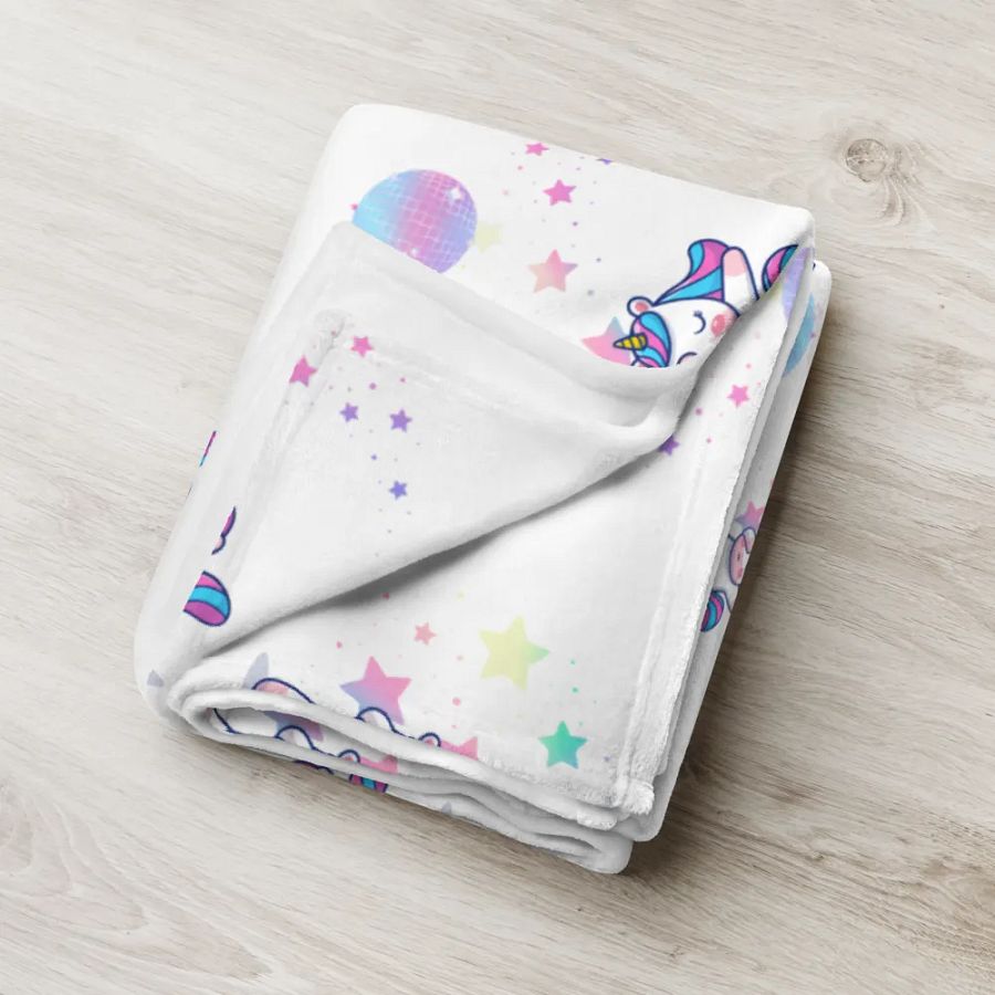 Disco Dabbing Unicorn Throw Blanket product image (9)