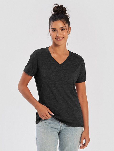 Photo showing Bella+Canvas Women's Relaxed V-Neck T-Shirt