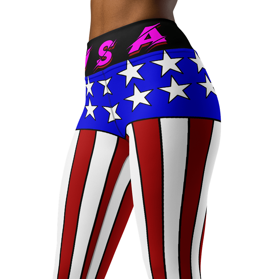 Dynamic Ronin Pink USA All-Over Yoga Leggings product image (4)