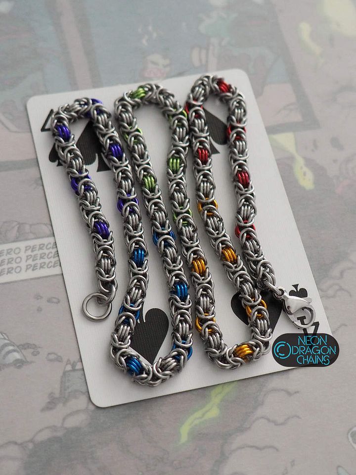 Pixie Byzantine Necklace / Rainbow Chrome OOAK product image (2)