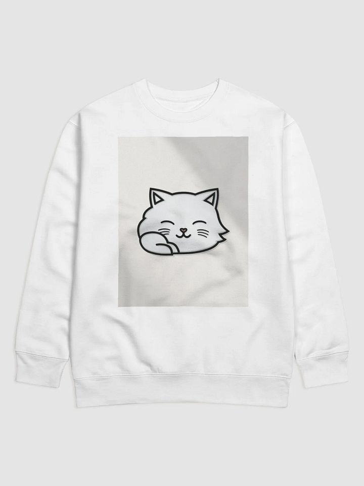 Cozy Cat Nap – A minimalistic sweatshirt with a cute sleeping cat illustration product image (1)