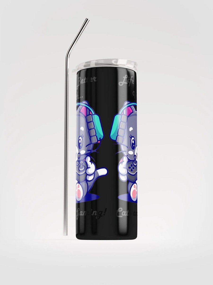 Cats and gaming tumbler product image (1)