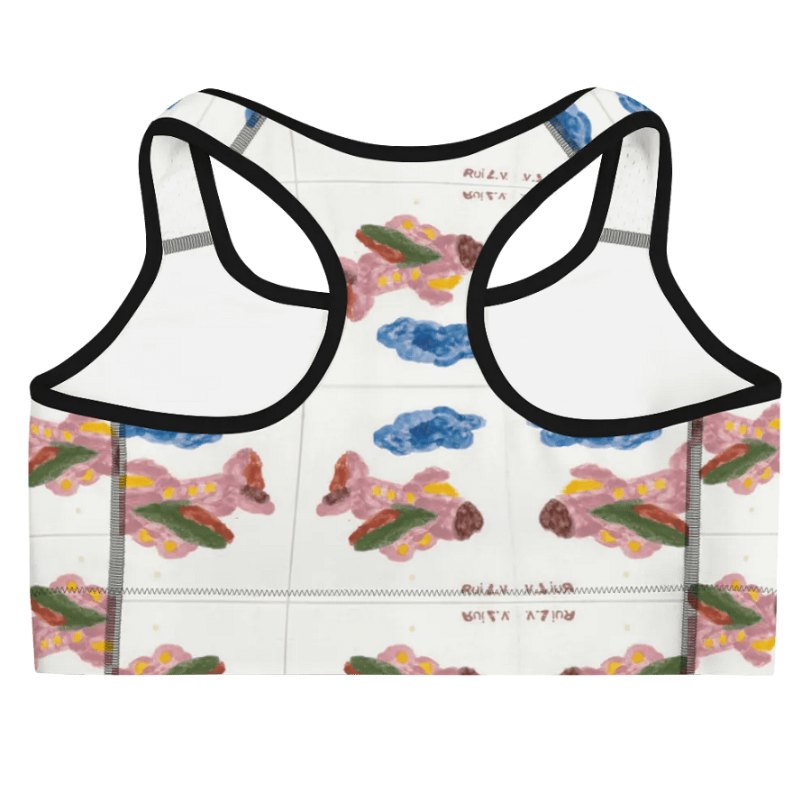 Kid Airplane (All-Over Print Sports Bra) product image (6)