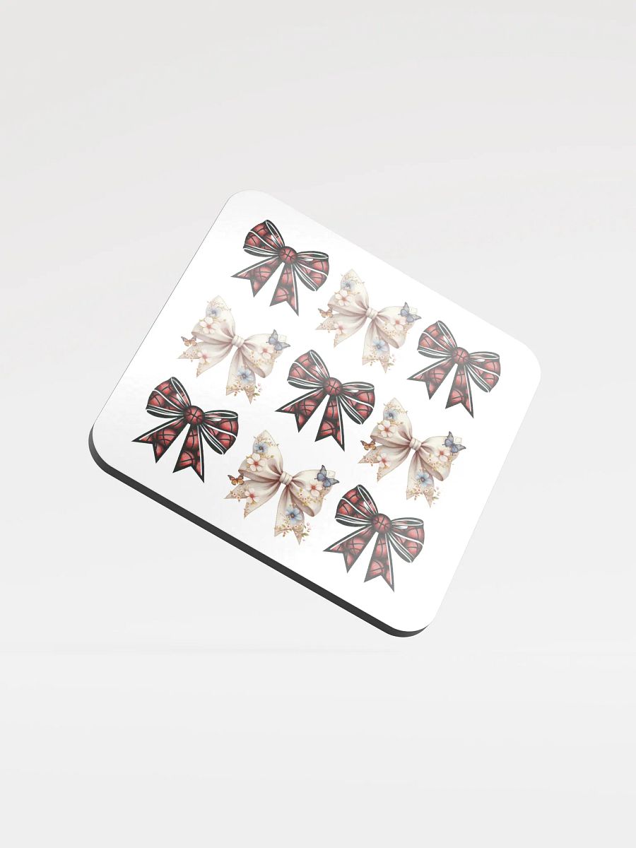 Spring Bows Basketball Whimsical Cork Coaster Set product image (2)