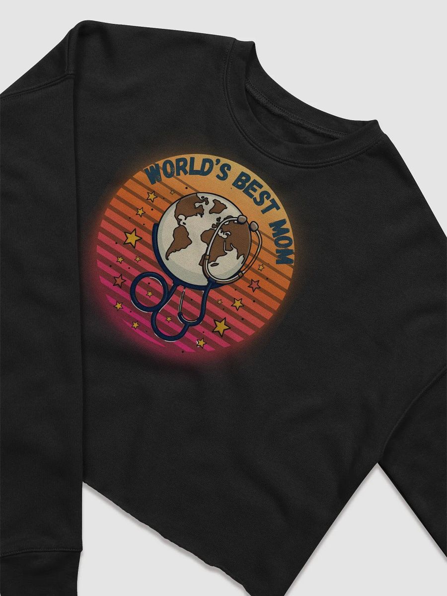 World's Best Mom Globe Stethoscope Crop Sweatshirt product image (9)