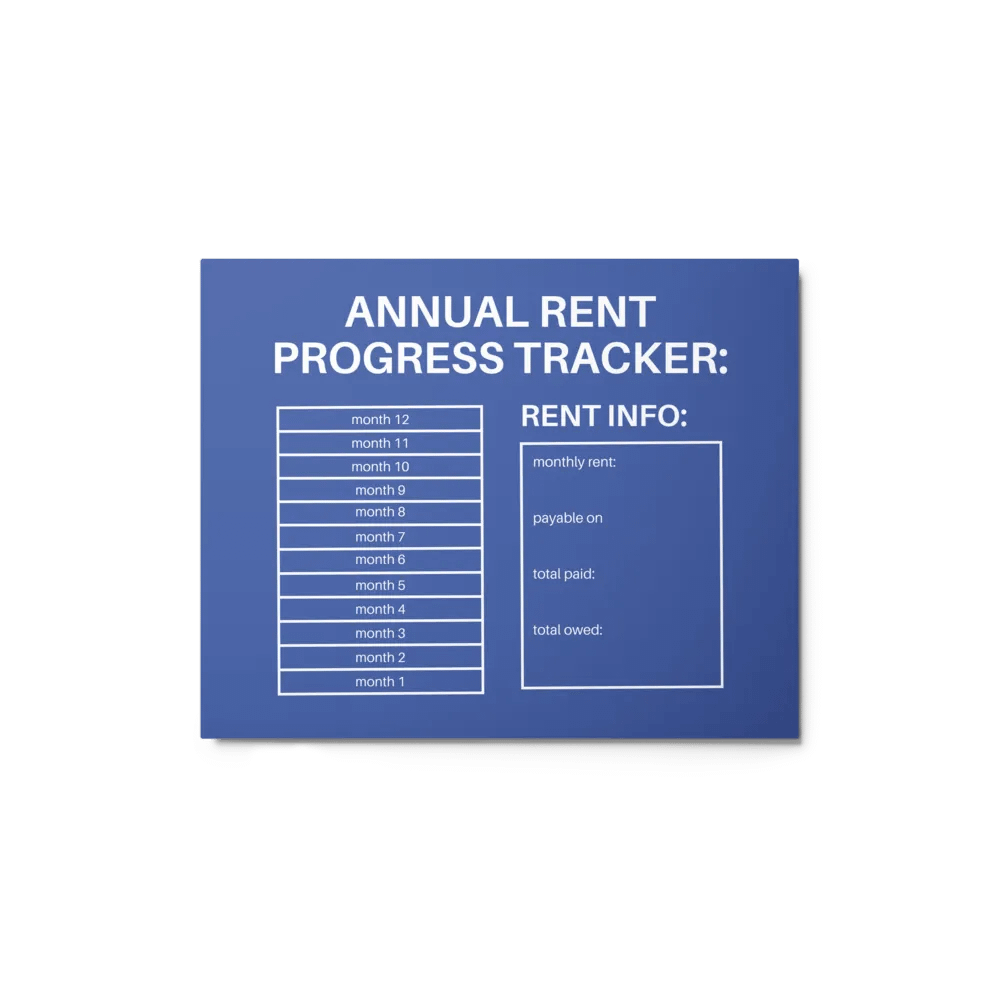 ANNUAL RENT TRACKER (white design 12) product image (1)