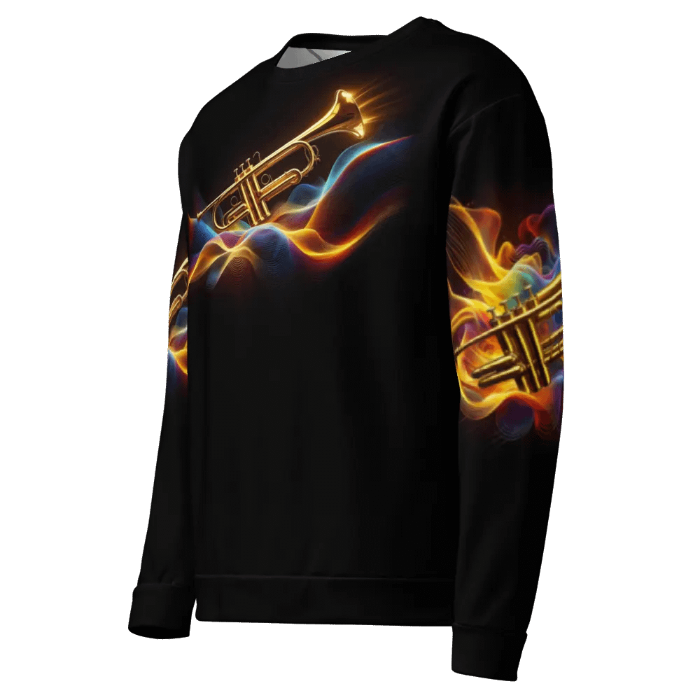 Golden Trumpet Musical Instrument - All-Over Unisex Sweatshirt #7 product image (4)