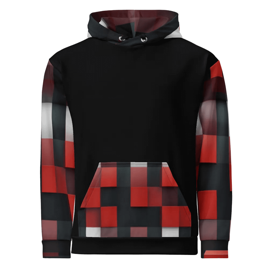 Black And Red Squares Unisex Hoodie product image (1)