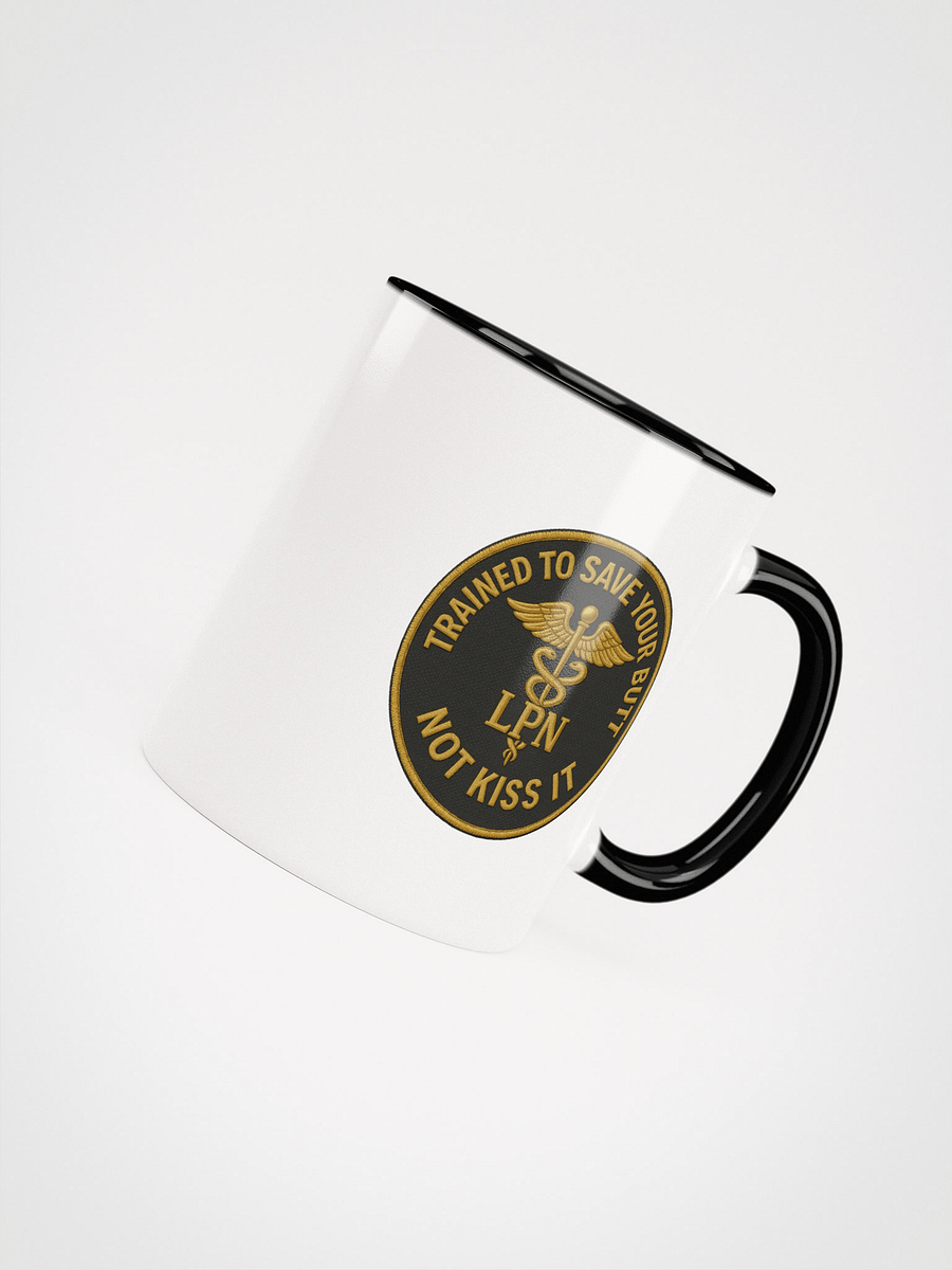 11 oz LPN Sass Mug – “Save Your Butt” Edition (White with Black Handle) product image (4)