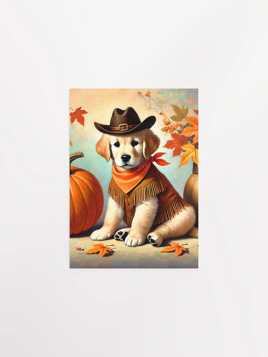 Cowboy Golden Retriever Puppy - Premium Matte Poster product image (3)