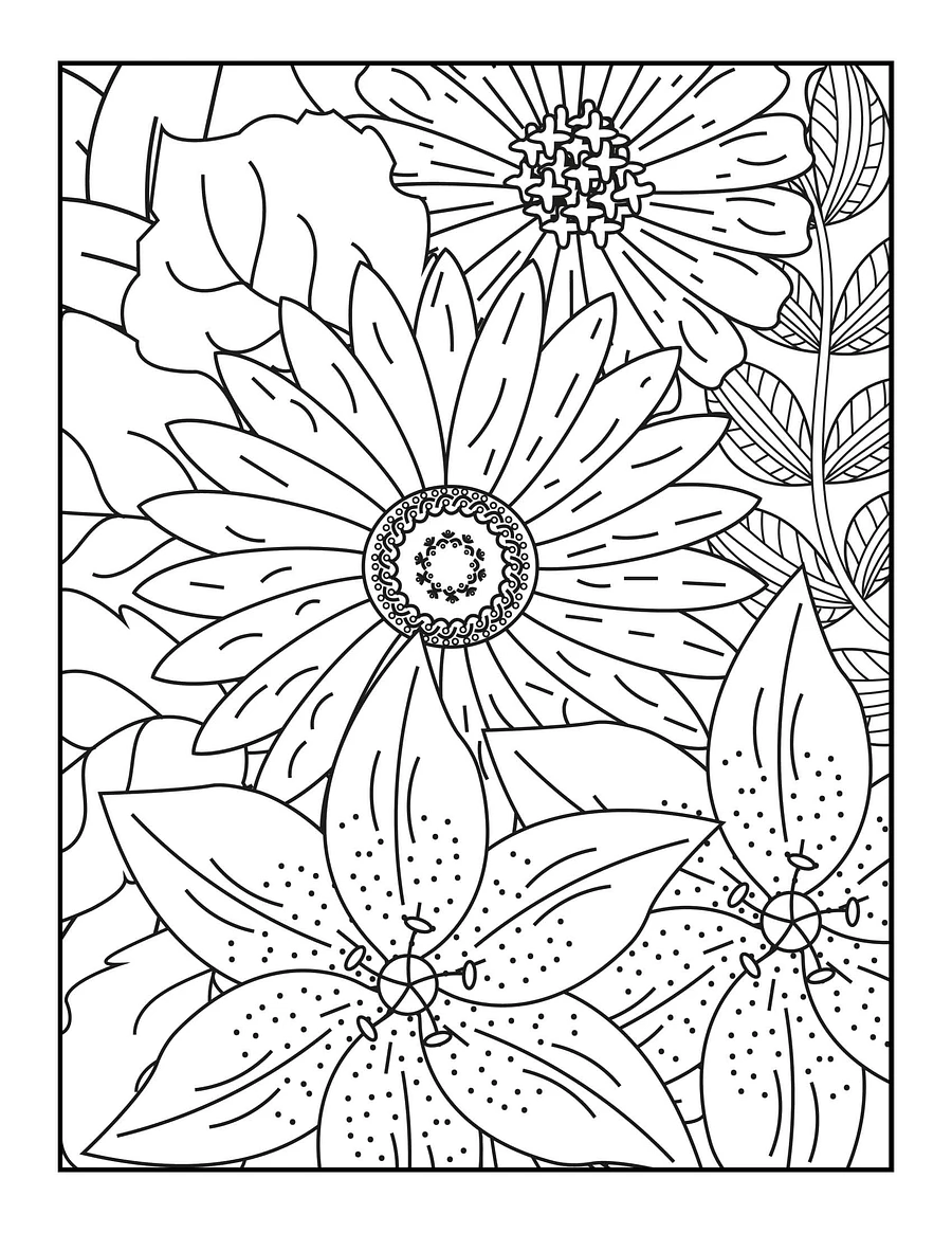 Large Print Flowers Coloring Book For Adults (Volume Four)| Beautiful Oversized Flowers | Adult Flower Coloring Pages | Gift Idea for Mom product image (4)