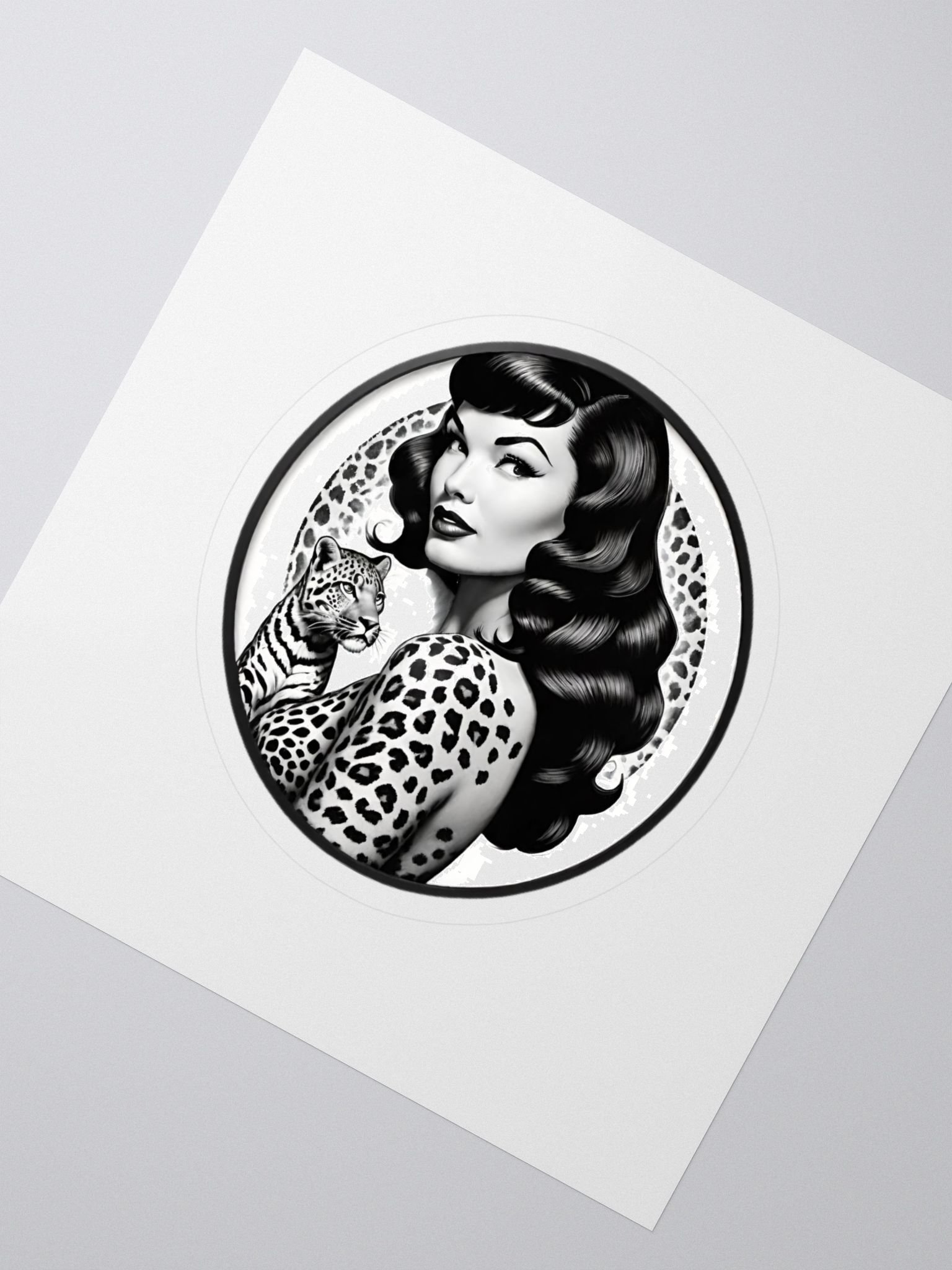 Bettie Page Leopard Love Kiss Cut Stickers product image (2)