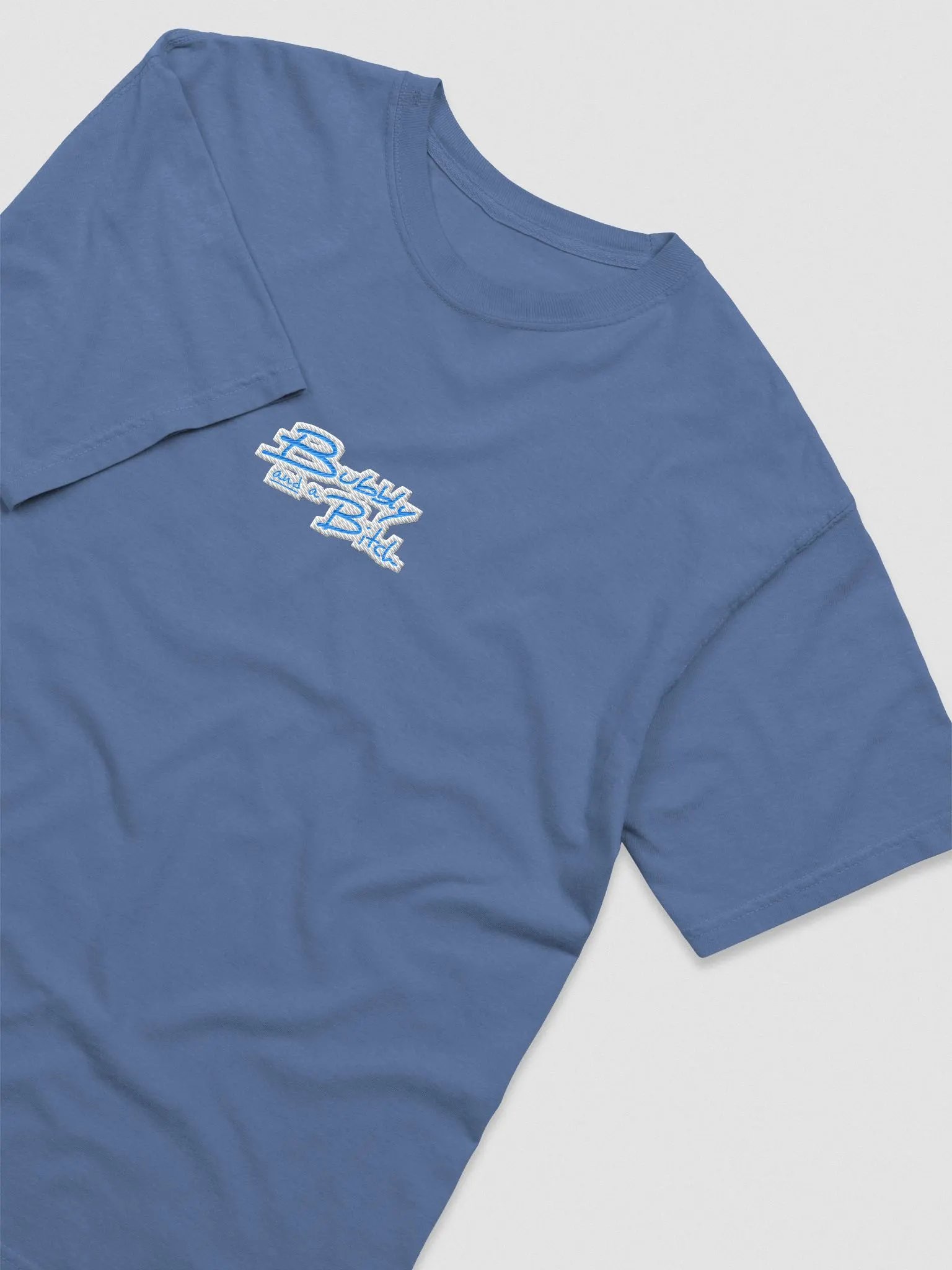 Bubbly and a B*tch embroidered garment-dyed tee (light blue bubble design) product image (4)