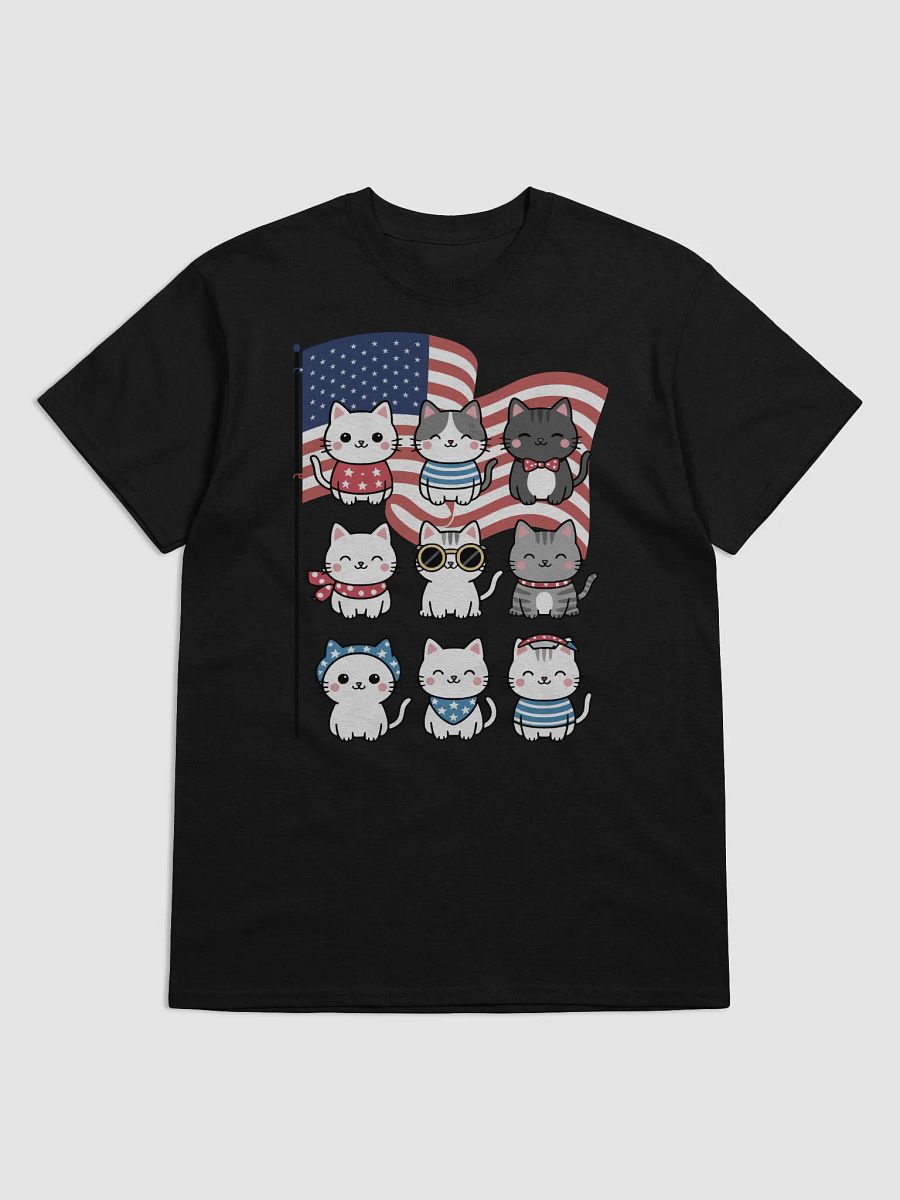 Cute Patriotic Cat T-Shirt – 4th of July Kawaii Kitten USA Flag Tee product image (2)