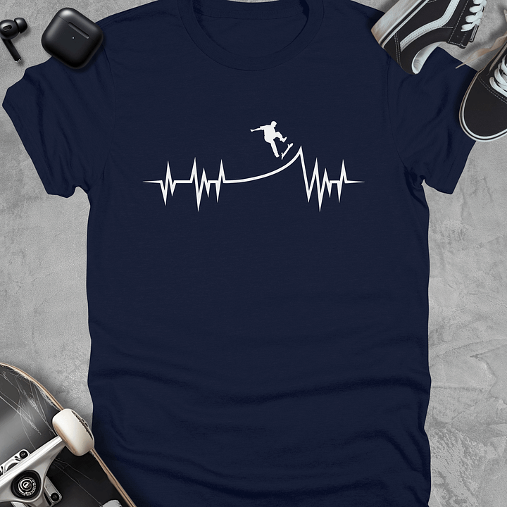 Skate Heartbeat, Skateboarding t-shirt, Unisex product image (3)