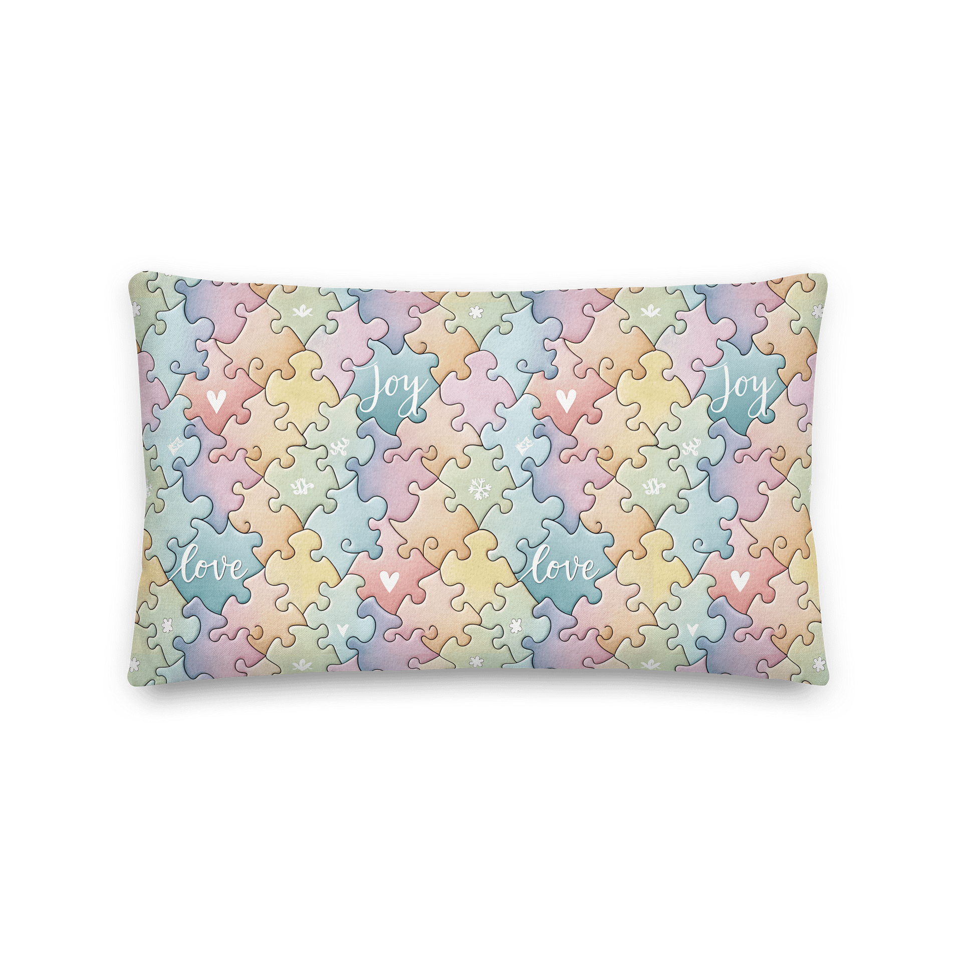Harmonious Puzzle Pastels Decorative Pillow product image (2)