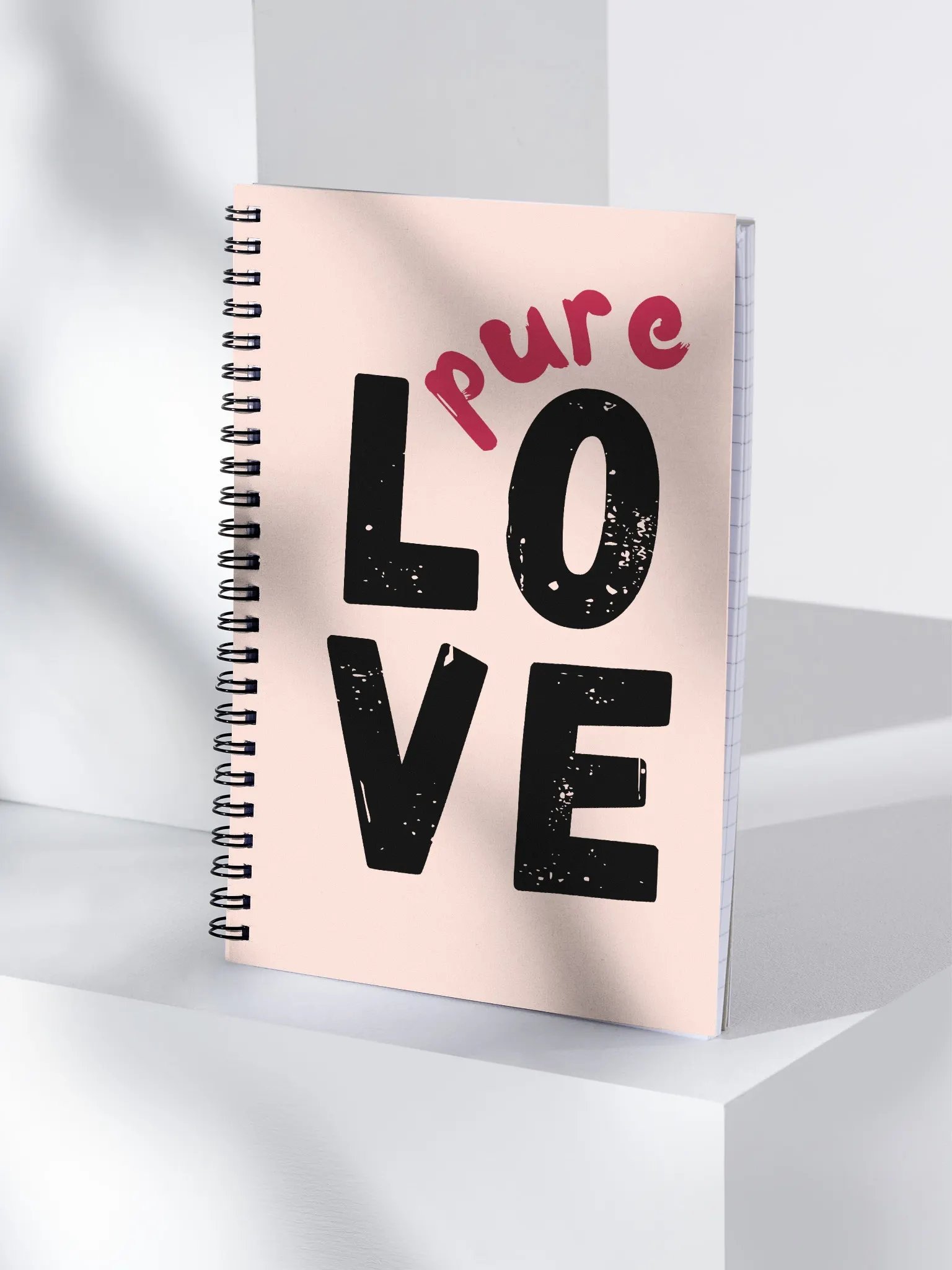 Pure Love on peach Background Notebook product image (1)