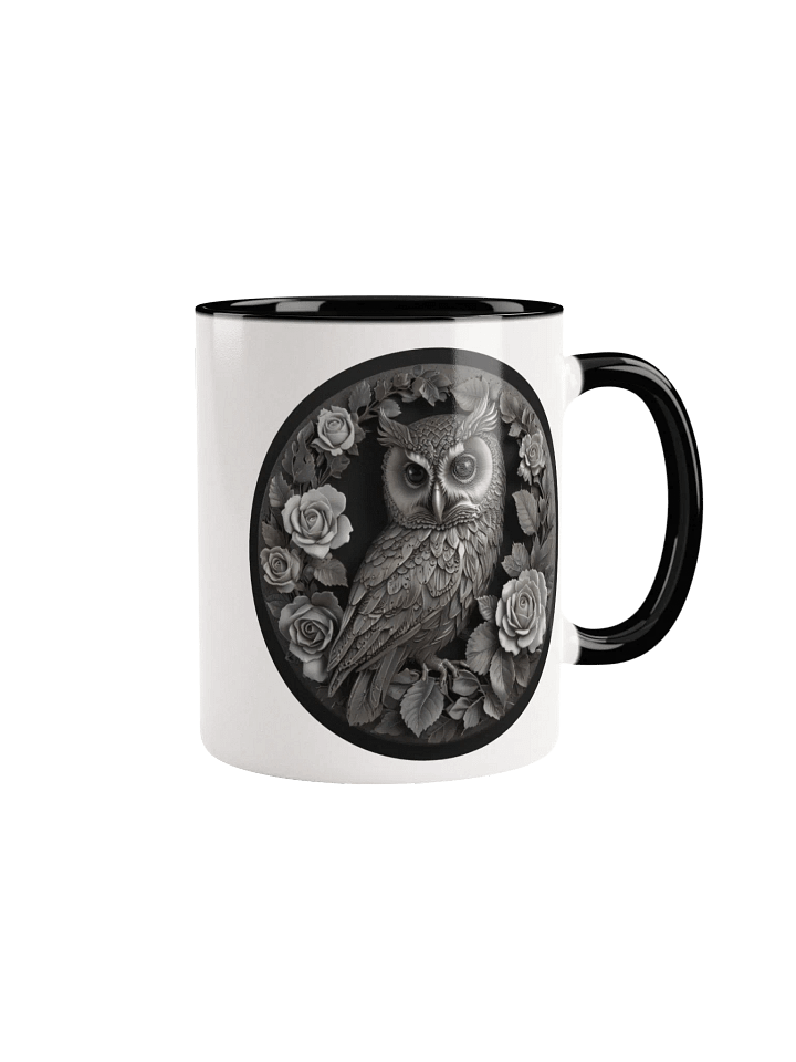Sculptural Owl and Roses Ceramic Mug product image (1)