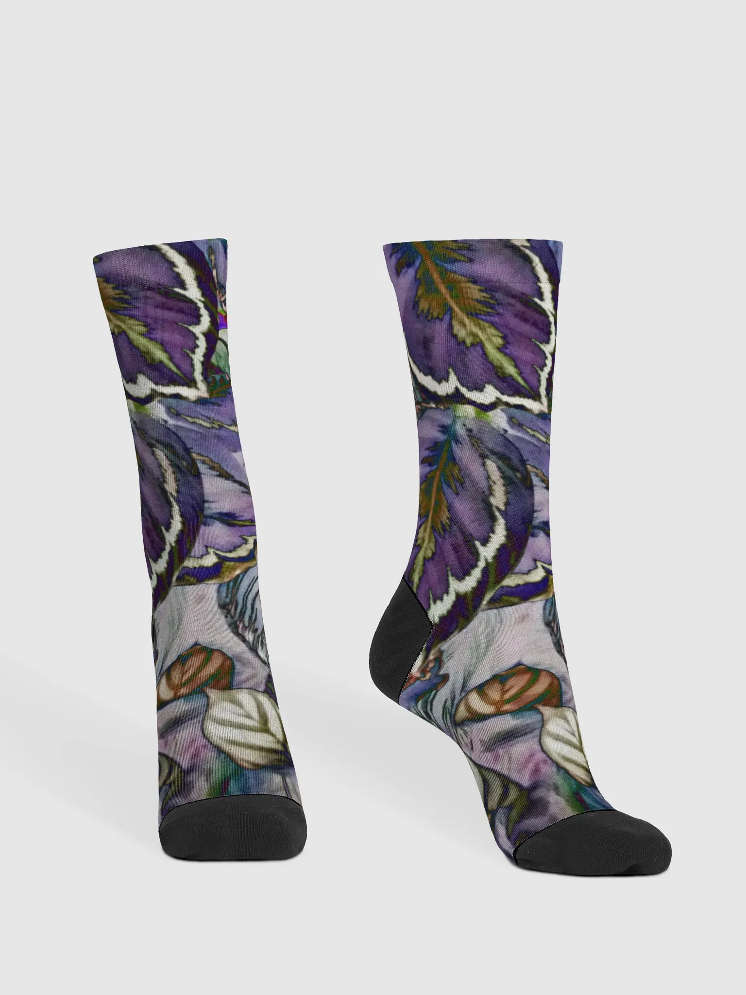 Purple Leaves Socks product image (2)
