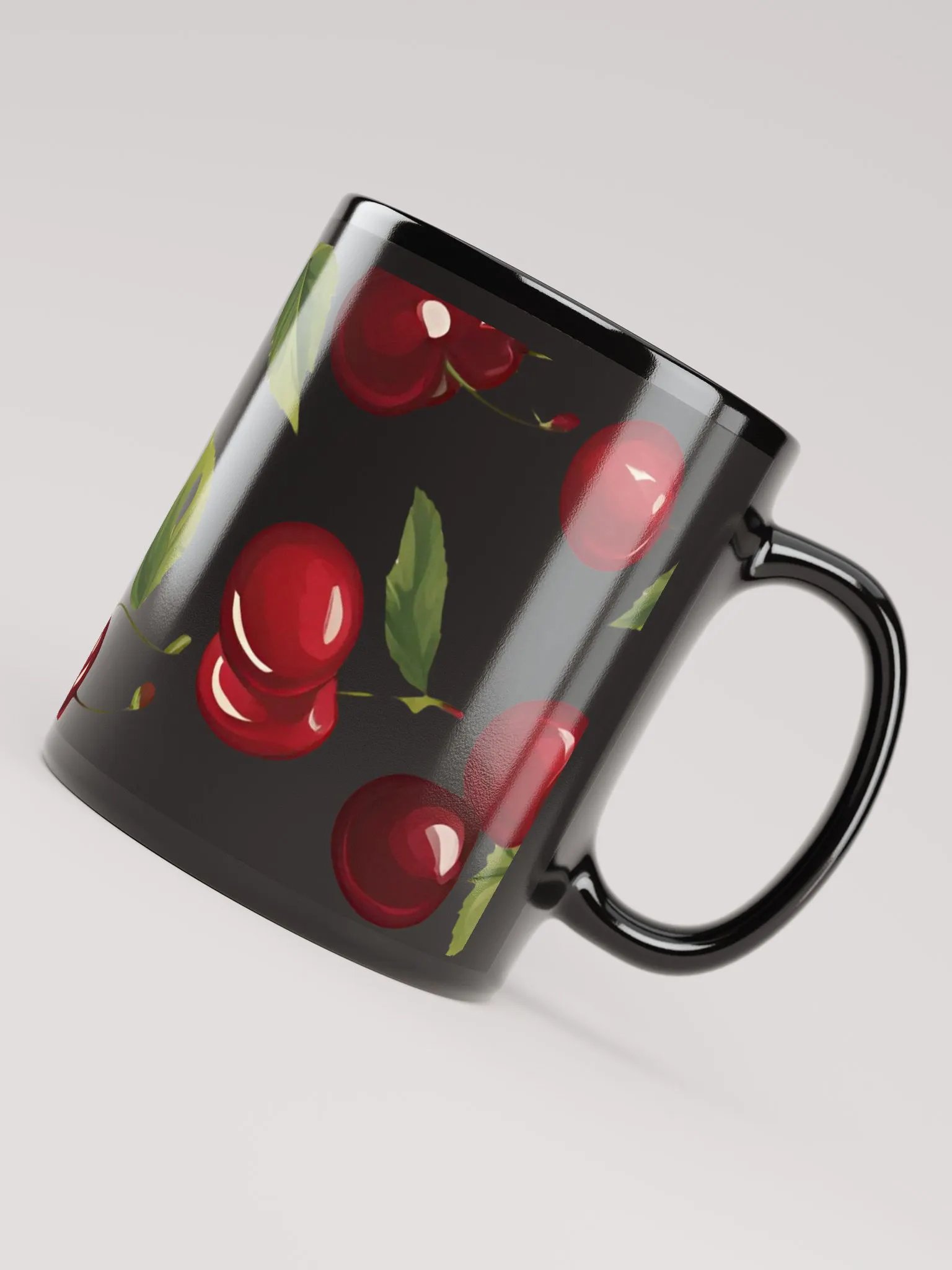 Cherry Blooms Fruit Design Black Mug product image (8)
