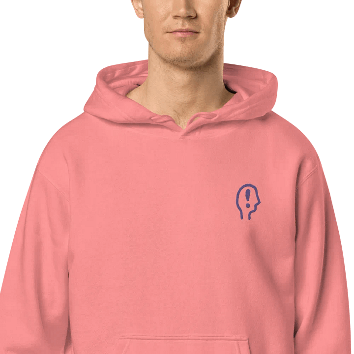 EXCLAIMING MENTALLY (purple) embroidered pigment hoodie product image (2)