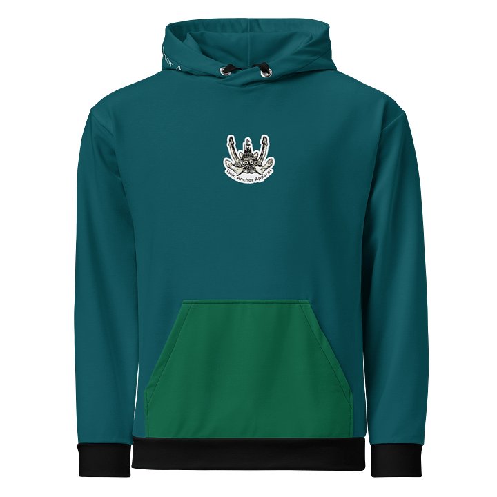 Teal Twin Anchor Logo Hoodie product image (1)