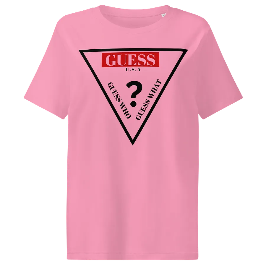 Women's Organic Ribbed Neck T-Shirt Guess Triangle Graphic product image (1)