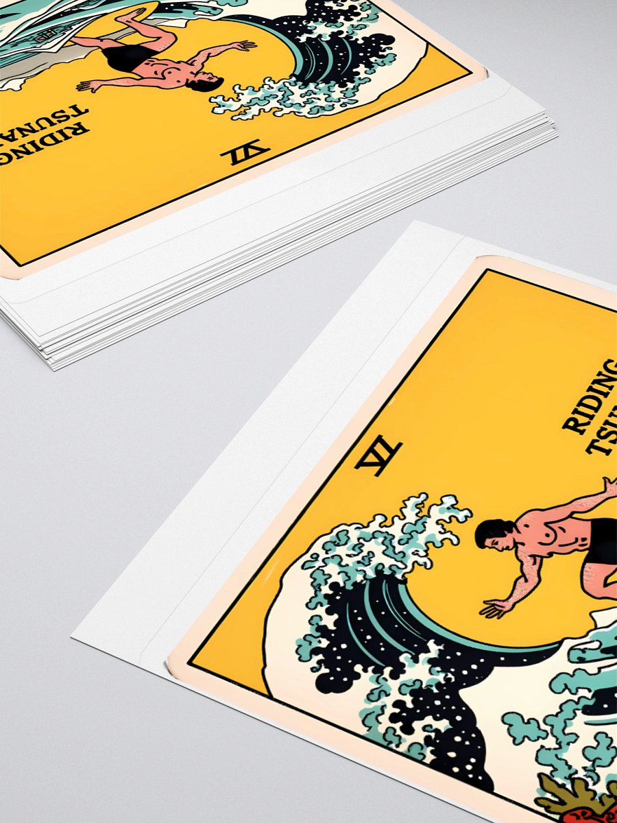 Vintage Tsunami Tarot Card Art Print Sticker product image (12)