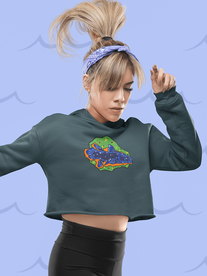 Vaporcoelacanth fleece crop hoodie product image (1)