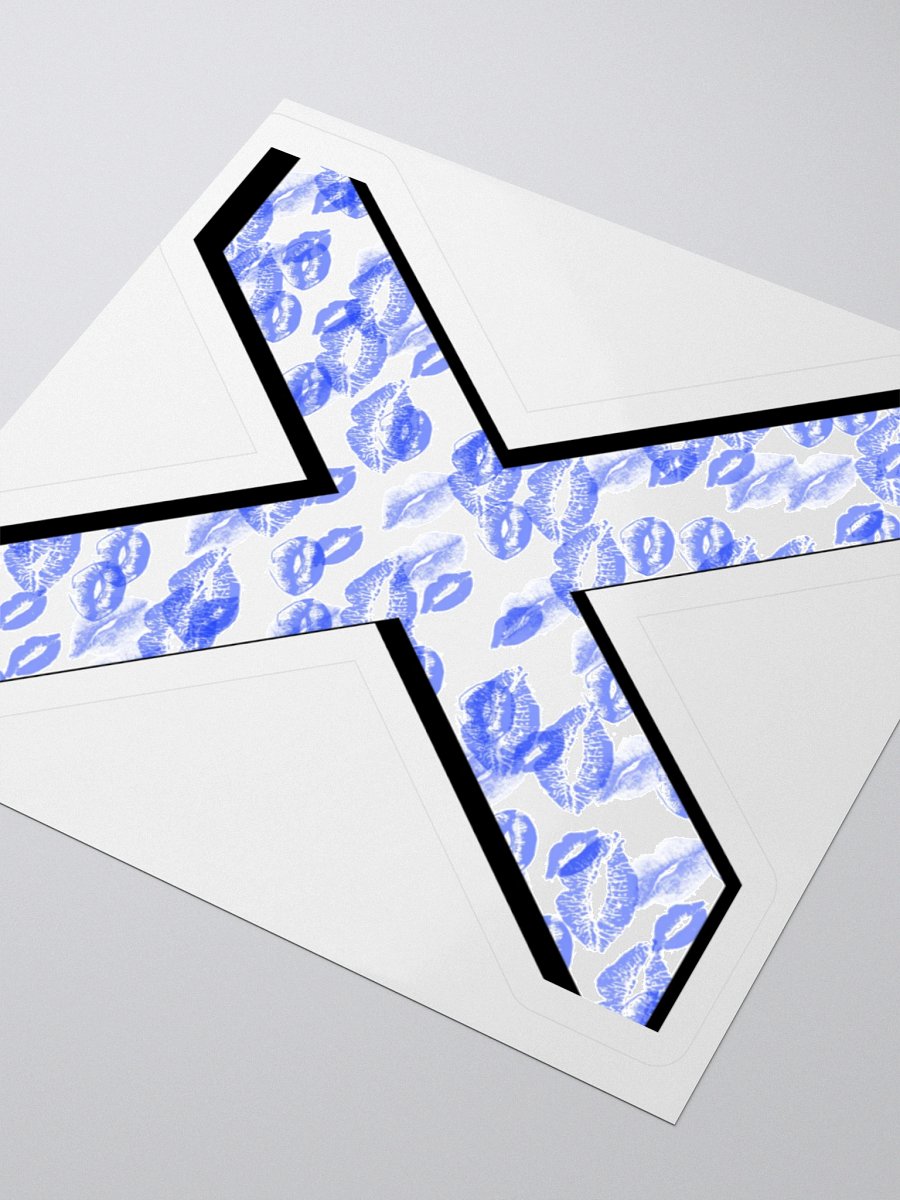 White X Blue Lipstick Kisses | Kiss-cut Sticker product image (3)