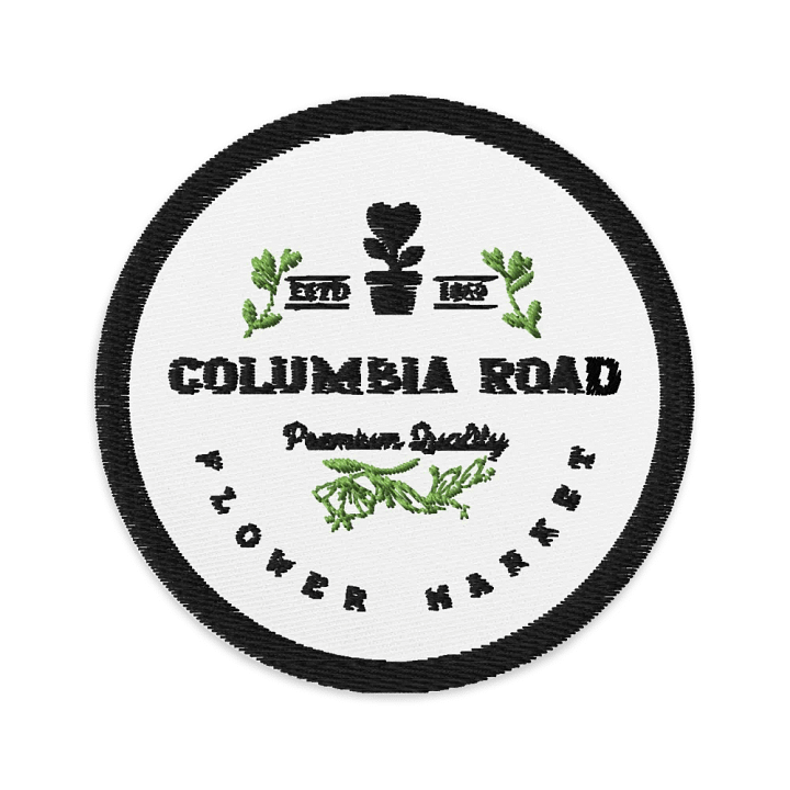 Columbia Road Market Embroidered Patch (White/Black Circle) product image (1)