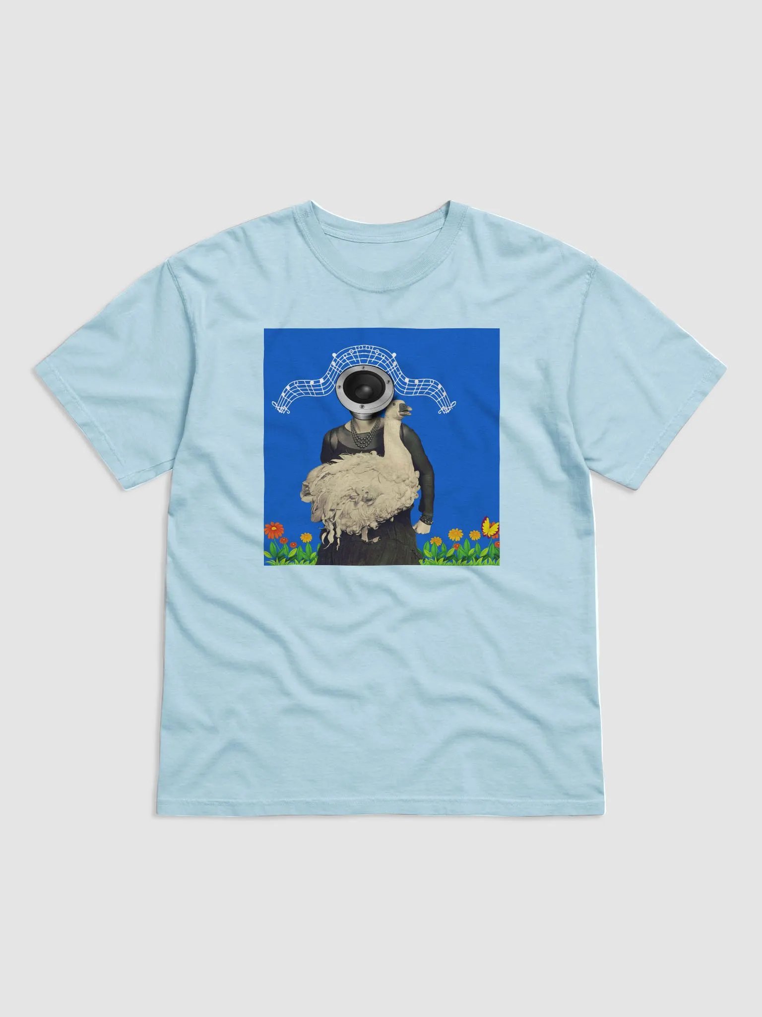 Opera singer goose with supportive mom (Blue/white) | Christmas Goose T-shirt product image (1)