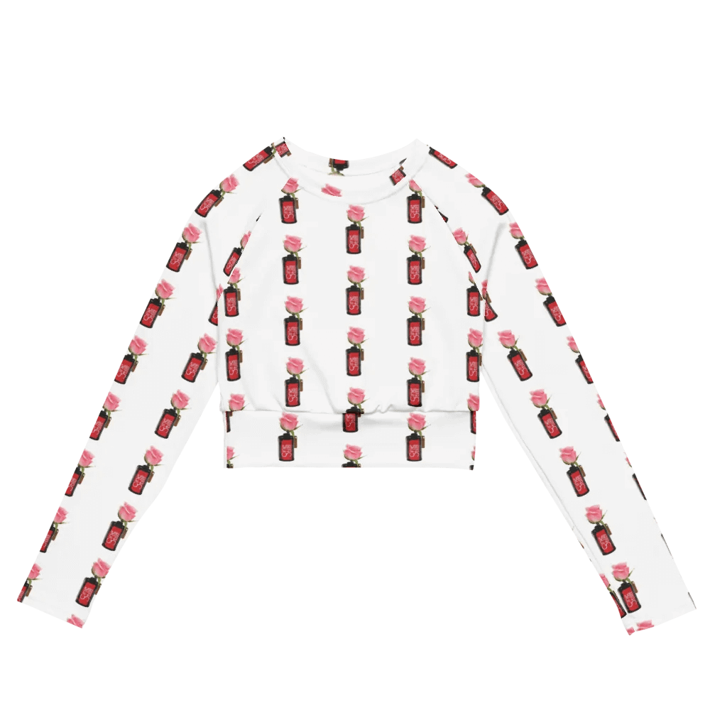 Cinestill Rose Continuous Pattern Jersey Sleeved Crop Top product image (2)