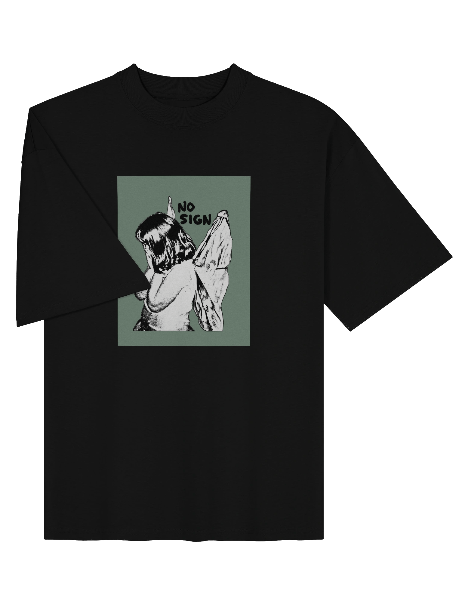 "NO SIGN" green unisex boxy tee product image (9)