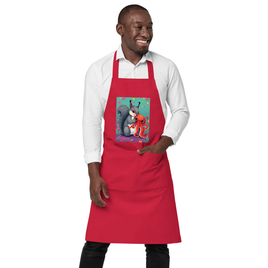 Squirrel & Octopus Cartoon Apron product image (1)
