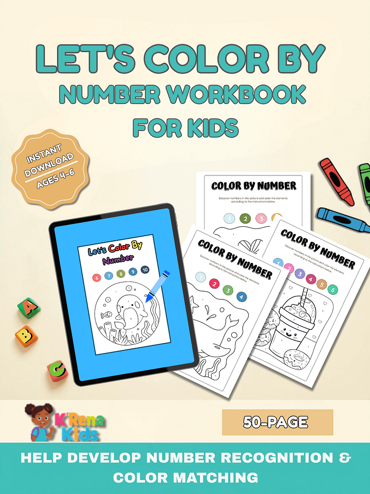 Let's Color By Number Workbook product image (1)