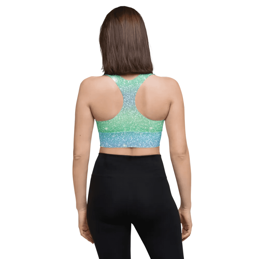 Glitter Unicorn Texture Design Longline Sports Bra - 7 product image (4)