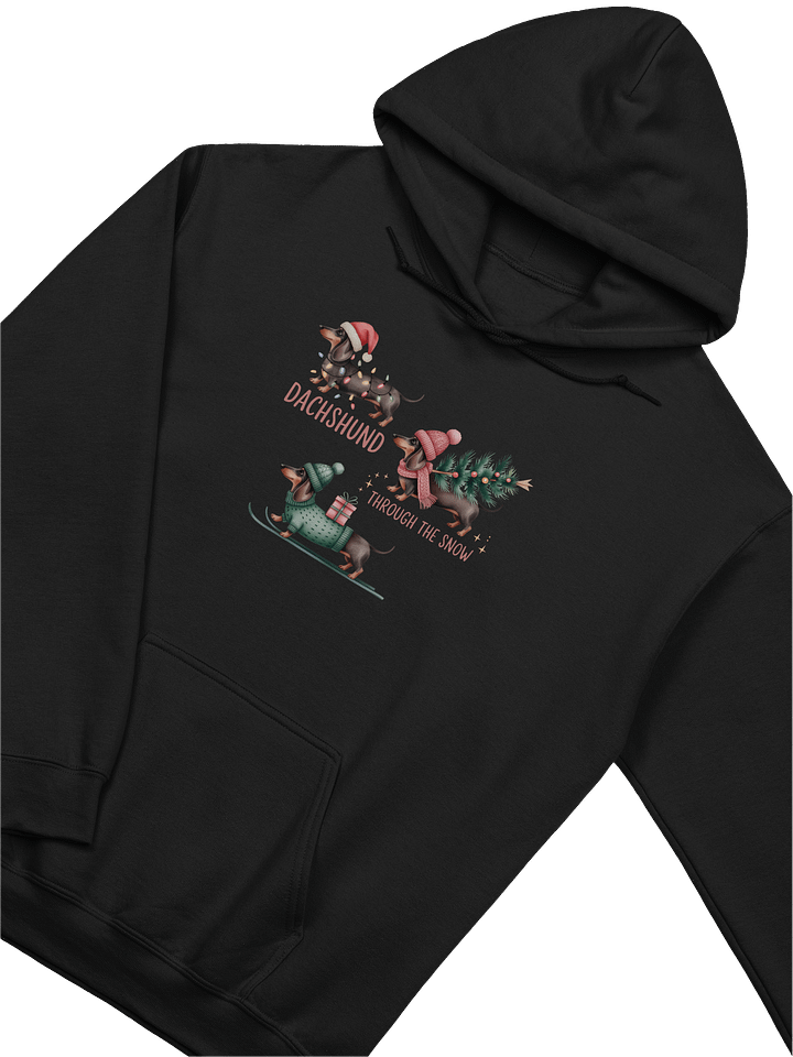 Dachshund Through The Snow Hoodie – Holiday Dog Lover Pun product image (2)