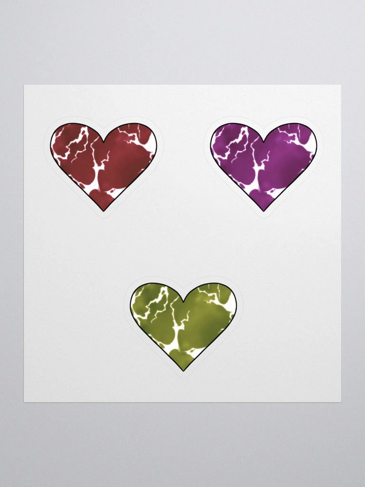 Warm Colored Lightning Hearts Sticker Pack product image (1)